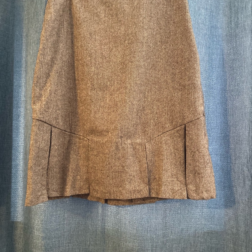 George Me Mark Eisen Sz 10 Tweed Wool Blend Knee‎ Length Skirt Brown
